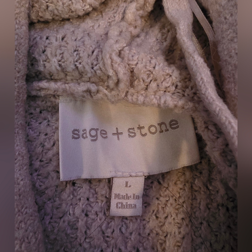 Sage + Stone Waffle Knit Hoodie Sweater and Matching Cargo Pants Set L - Picture 4 of 6